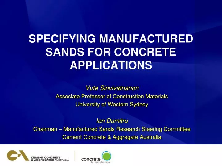 specifying manufactured sands for concrete applications