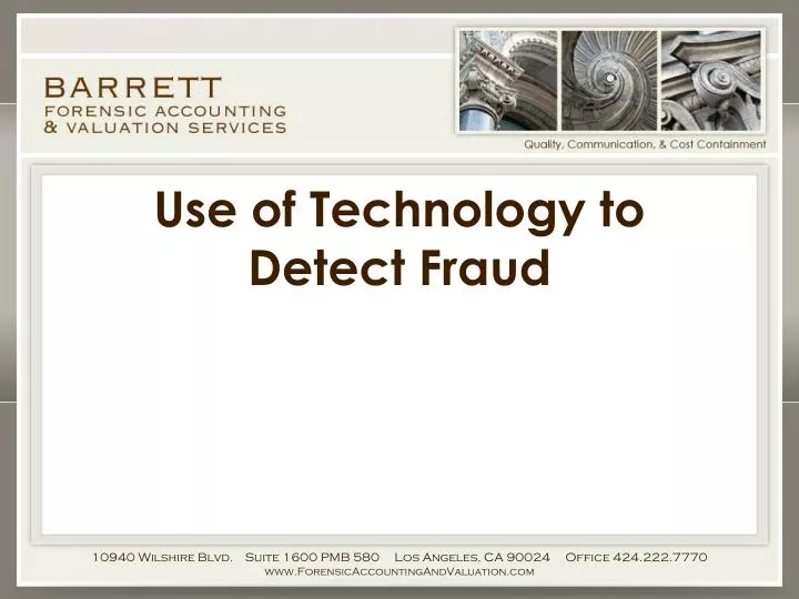 use of technology to detect fraud