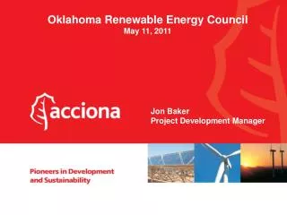 Oklahoma Renewable Energy Council May 11, 2011