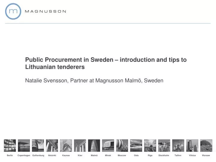 public procurement in sweden introduction and tips to lithuanian tenderers