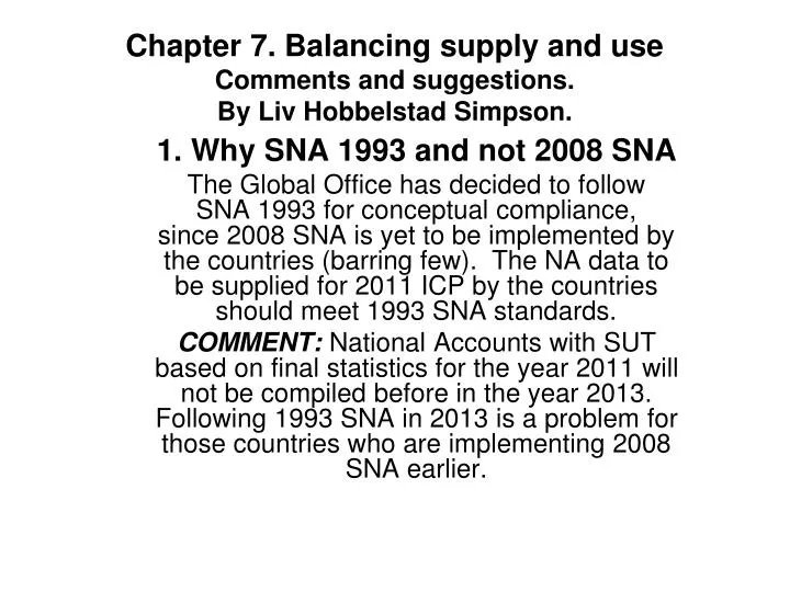 chapter 7 balancing supply and use comments and suggestions by liv hobbelstad simpson
