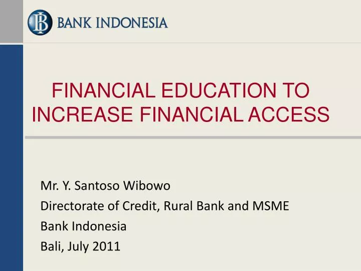 financial education to increase financial access