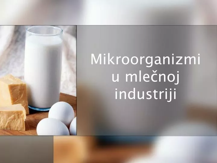 mikroorganizmi u mle noj industriji