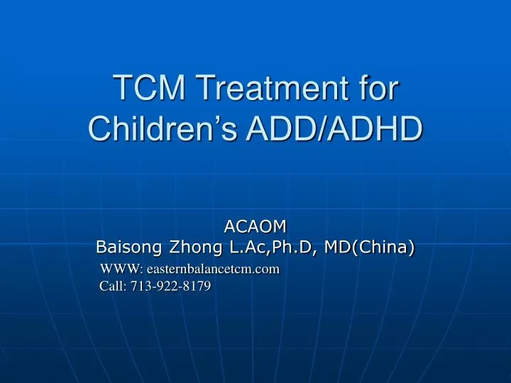tcm treatment for children s add adhd