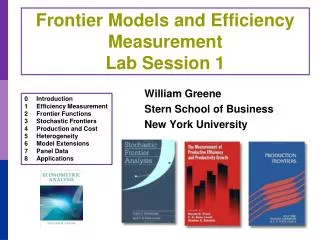 Frontier Models and Efficiency Measurement Lab Session 1