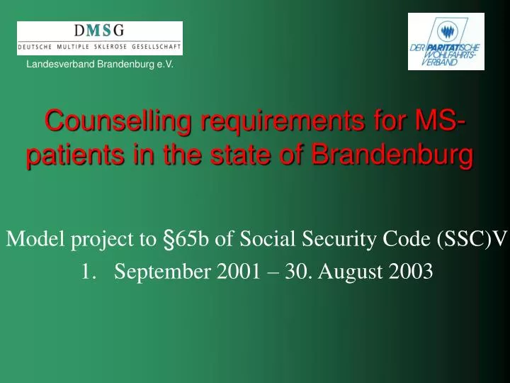 counselling requirements for ms patients in the state of brandenburg