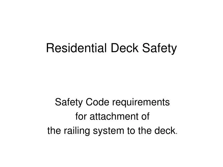 residential deck safety