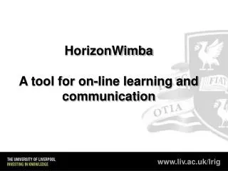 HorizonWimba A tool for on-line learning and communication