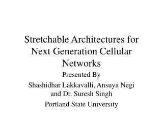 Stretchable Architectures for Next Generation Cellular Networks