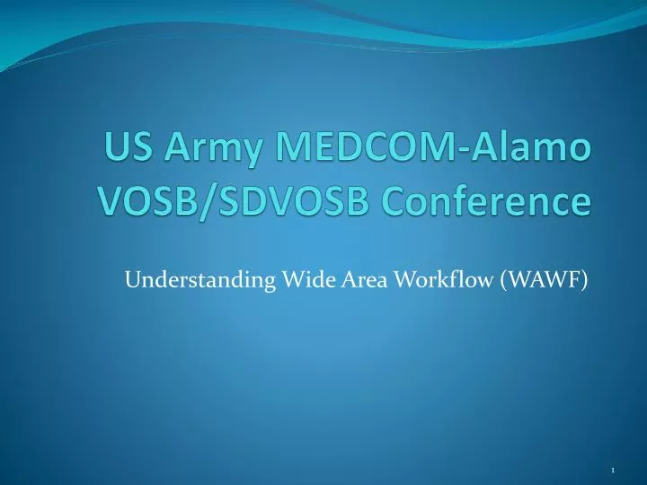 PPT US Army VOSB/SDVOSB Conference PowerPoint