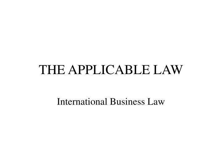 the applicable law