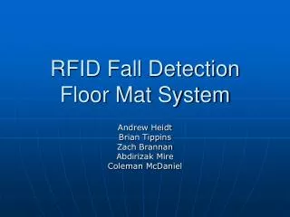 RFID Fall Detection Floor Mat System