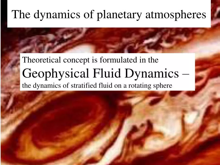 the dynamics of planetary atmospheres