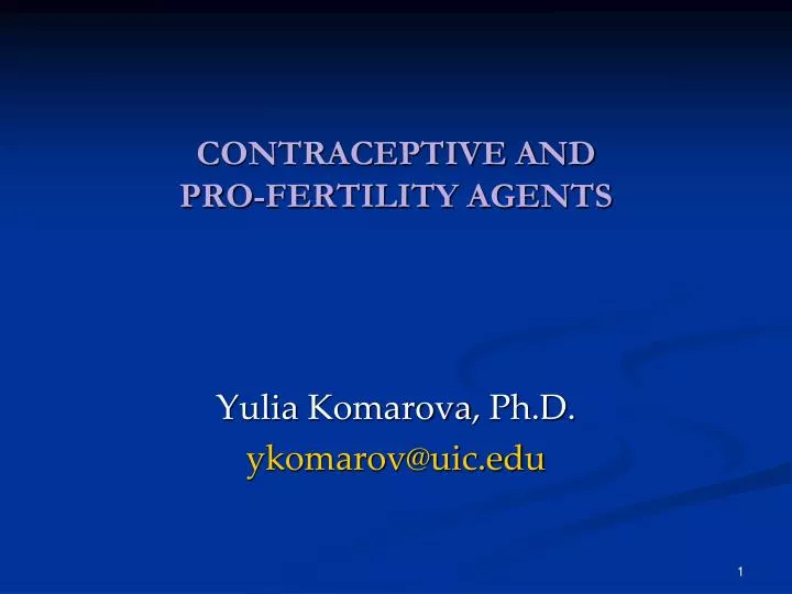 contraceptive and pro fertility agents