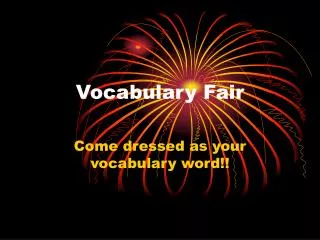 Vocabulary Fair