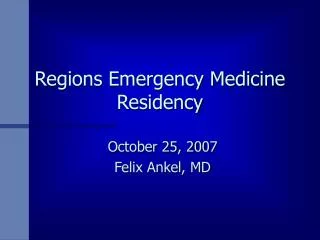 Regions Emergency Medicine Residency