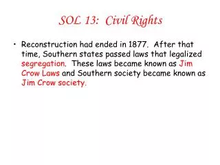 SOL 13: Civil Rights