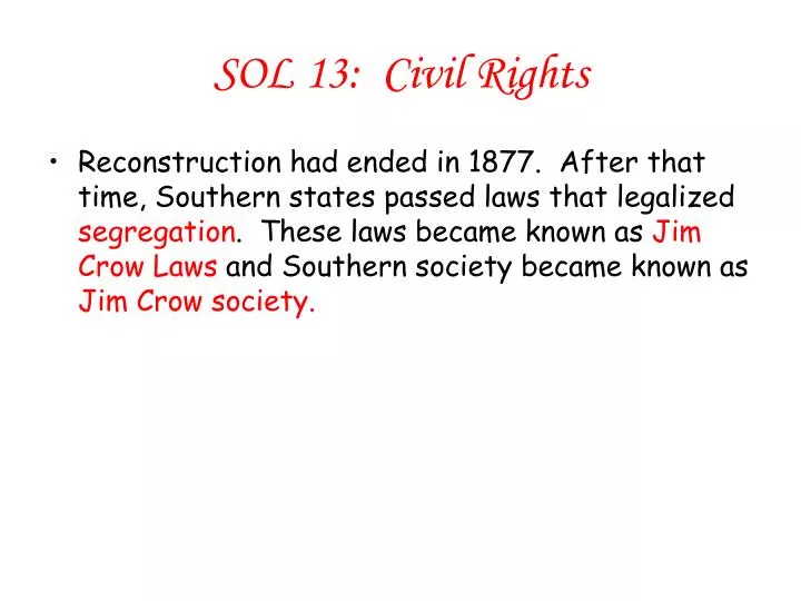 sol 13 civil rights