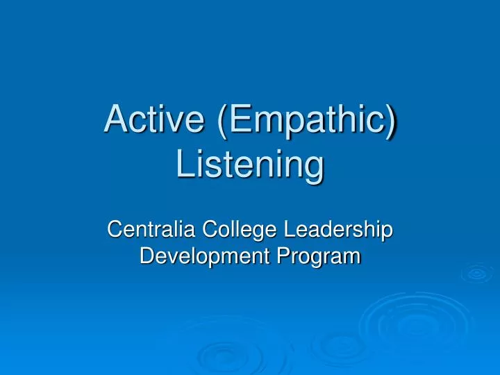 active empathic listening