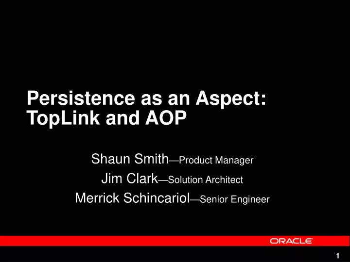 persistence as an aspect toplink and aop