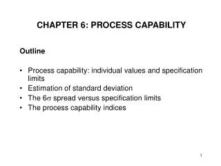 CHAPTER 6: PROCESS CAPABILITY