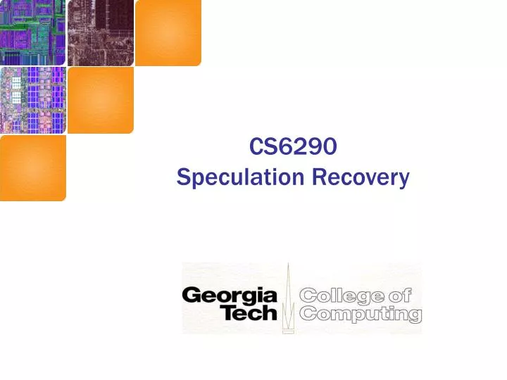 cs6290 speculation recovery