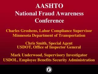 AASHTO National Fraud Awareness Conference