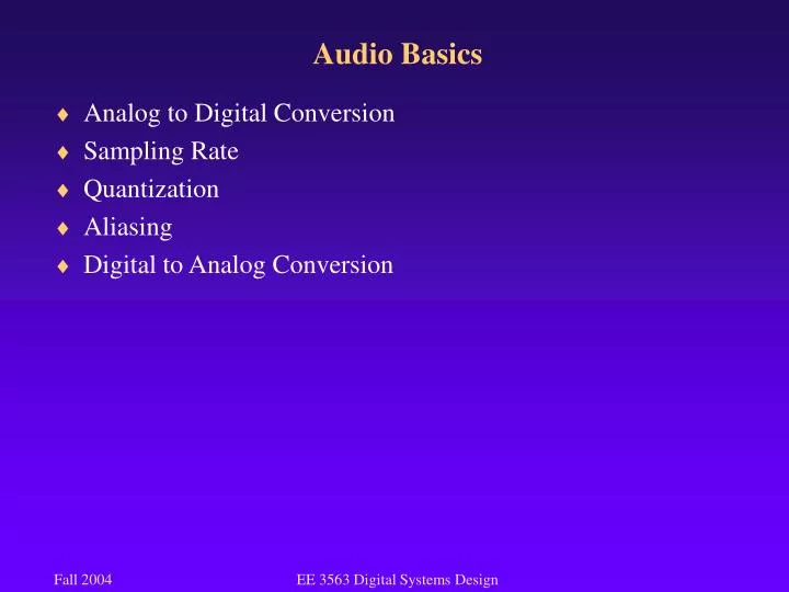 audio basics