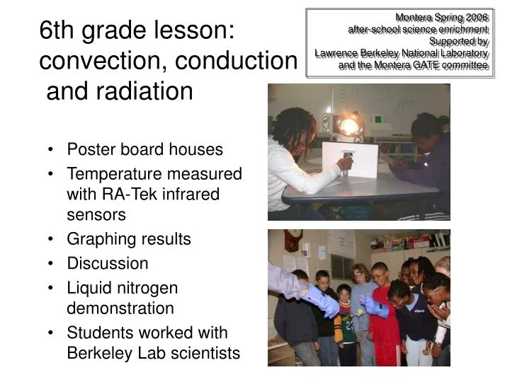 6th grade lesson convection conduction and radiation