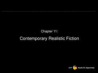 Chapter 11: Contemporary Realistic Fiction