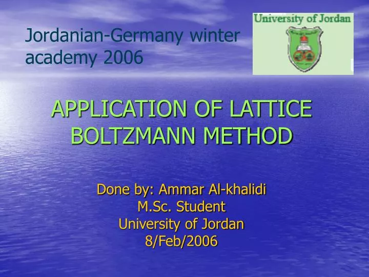 application of lattice boltzmann method