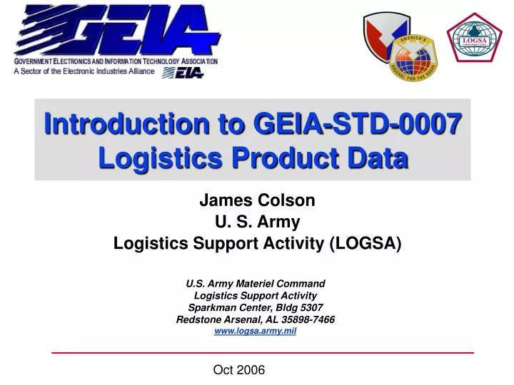 introduction to geia std 0007 logistics product data