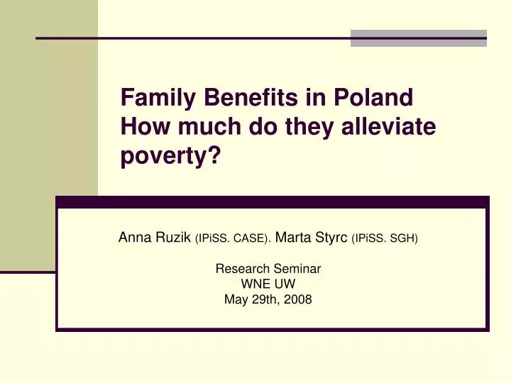 family benefits in poland how much do they alleviate poverty