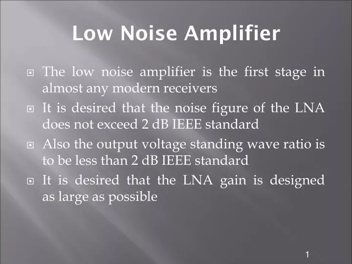 low noise amplifier