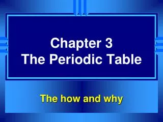 chapter 3 the periodic table