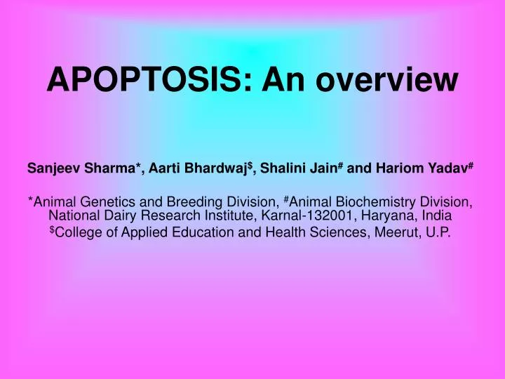 apoptosis an overview