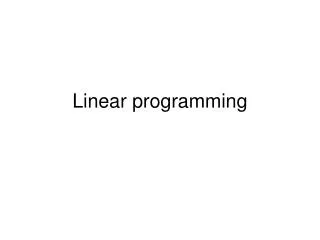 linear programming