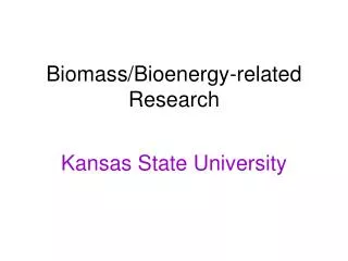 Biomass/Bioenergy-related Research