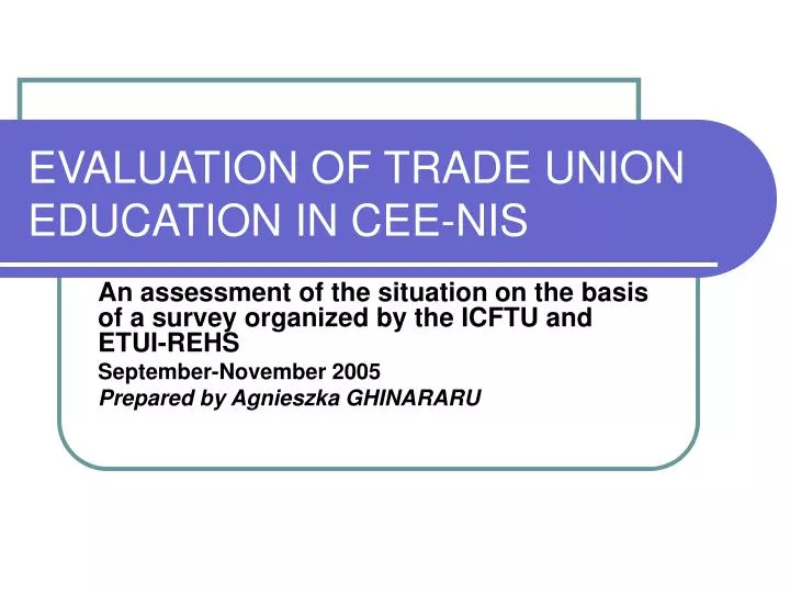 evaluation of trade union education in cee nis