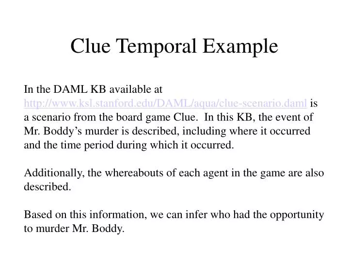 clue temporal example