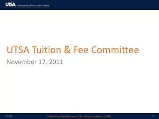 UTSA Tuition &amp; Fee Committee