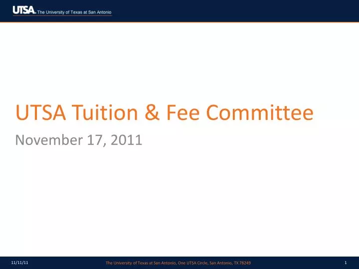 utsa tuition fee committee