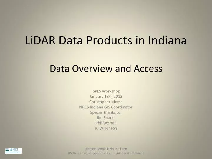 lidar data products in indiana