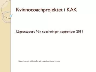 kvinnocoachprojektet i kak