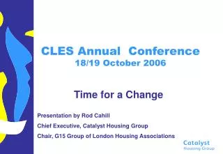 CLES Annual Conference 18/19 October 2006