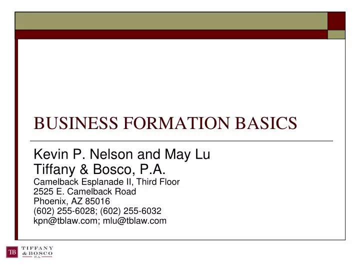 business formation basics