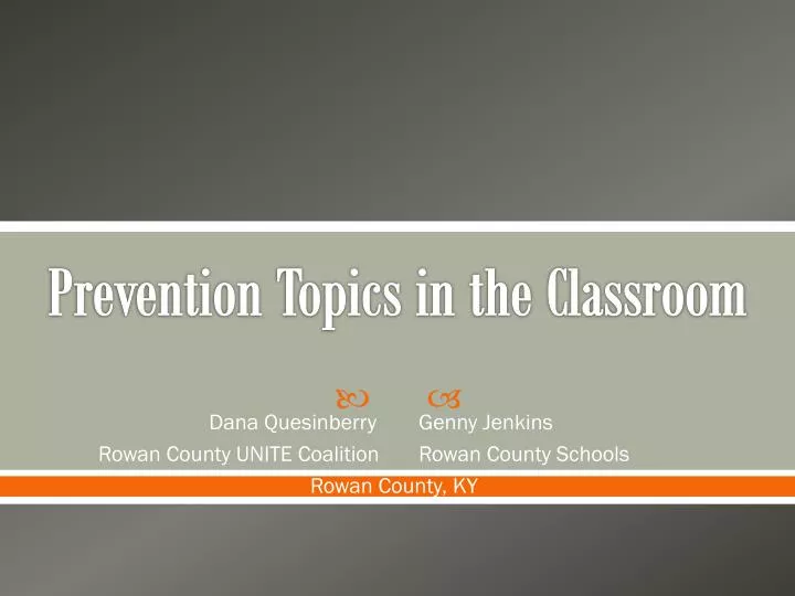 prevention topics in the classroom