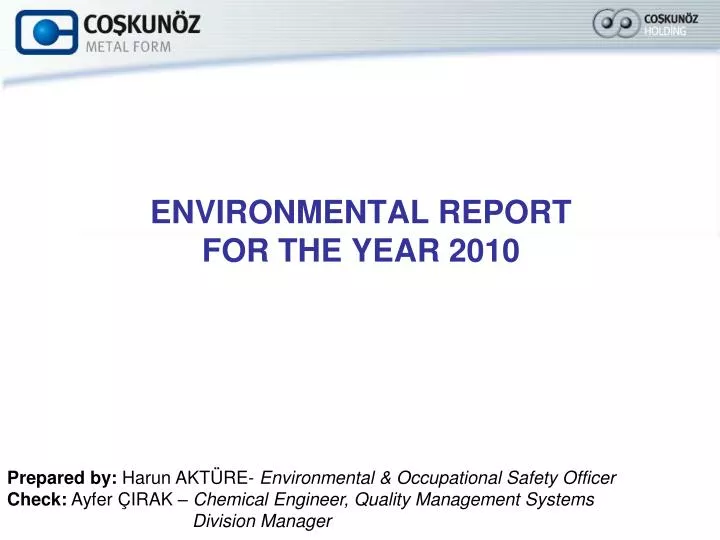 environmental report for the year 2010