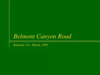 Belmont Canyon Road