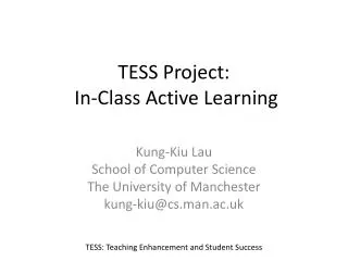 TESS Project: In-Class Active Learning